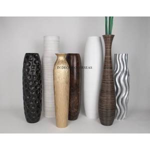 Ensemble De 2 Métal De Haute Qualité Fabriqué En Argent Finition Brillant Poli Texture Unique Designer Fantaisie Fleur Vase Décor Fourniture - Product Image 6