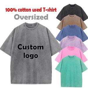 เสื้อยืดโอเวอร์ไซส์แบบฟอกสี 100% ผ้าฝ้าย วินเทจ ลุคสตรีทแวร์ คอกลม แขนสั้น สำหรับผู้ชาย เสื้อฟอกสี - Product Image 3