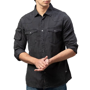 2025 Top Seller Séchage Rapide 100% Coton Denim Chemise Style Vintage Vêtements Décontractés Sortie D'usine Jeans Chemise à Bas Prix - Product Image 2