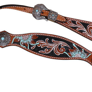 Juego de tachuelas de cuero occidental para caballete y cuello de pecho para caballo, juegos de tachuelas de cuero mecanizadas a mano, proveedor de Fabricante personalizado - Product Image 4