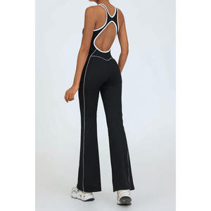 จั๊มสูทแขนกุดไร้ตะเข็บสำหรับผู้หญิงชุดหมีโยคะชิ้นเดียวบอดี้สูทยืดได้สำหรับยิมและชุดออกกำลังกาย - Product Image 4