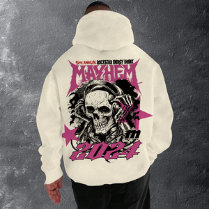 Manufacturer Custom <b>Men's</b> <b>Pink</b> Winter Tracksuit Distressed Embroidery Zip Sun Faded Acid Wash 3D Hoodie Sweatpants Set - Product Image 4