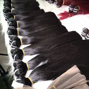 ผมต่อเวียดนามแท้ เกรด 12A แบบตรงธรรมชาติ 100%  แบบปิดผมสองชั้น เย็บด้วยเครื่องจักร - Product Image 1