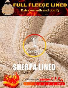 Sweat à capuche épais doublé polaire Sherpa pour homme Sweat à capuche d'hiver épais - Product Image 4