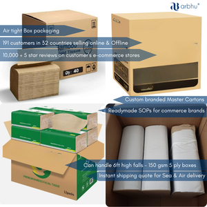 EcoFriendly tre mô giấy M Gấp phân hủy sinh học bền vững và mềm unbleached Khăn ăn cho Zero chất thải lối sống - Product Image 4