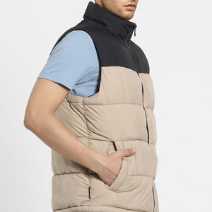 Chaleco acolchado para hombre, chalecos acolchados de invierno, chaleco acolchado ligero con cuello levantado, sin mangas, de poliéster, nailon, transpirable, personalizado - Product Image 5