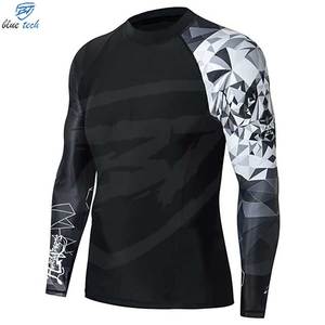 Jiu Jitsu BJJ Rash Guards Hommes BJJ No GI MMA Classé Couche de base de compression à manches courtes Rash Guard - Product Image 2