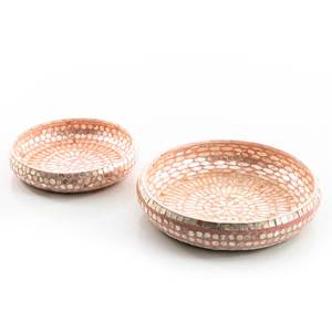 โรงงานขายส่งหรูหรารอบชามช็อคโกแลต MOP ฝัง Handcrafted ถาดเป็นมิตรกับสิ่งแวดล้อม Ramadan คารีมวันหยุด Gifting อาหารเย็น - Product Image 5