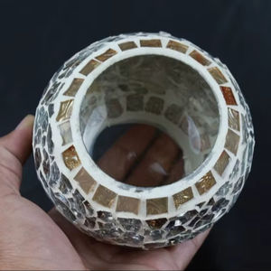 Mosaïque de verre décorative de première classe en métal pur, bougeoir en mosaïque de verre décoratif de première classe en métal pur - Product Image 1