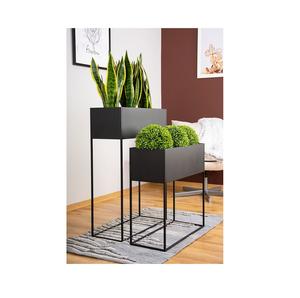 Pot de fleurs en métal fabriqué à la main avec support élégant Design simple pour les chambres Vintage Antique ou Boho Style Home & Garden - Product Image 2