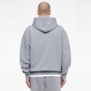 High Quality Oversized Men Hoodies Custom Logo for Puff Print <b>Cardigan</b> with Full Zipper Loose Fit Winter <b>Coat</b> with Hooded Collar - Product Image 2