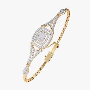La mejor pulsera de diamantes de moissanita para mujer, Plata de Ley 925 con Rosa, blanco, amarillo, chapado en oro rosa, joyería femenina elegante - Product Image 1