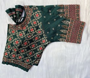 Indian Boutique Festive Collection Chic Cotton Readymade Blouse A54 Versatile Vintage Print Ajout à votre garde-robe ethnique - Product Image 1