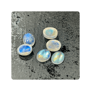 Piedra Preciosa de Piedra Lunar Arcoíris India Azul Fuego Natural AAA, Cabujón Ovalado de 9x11, Transparente y Brillante - Product Image 5