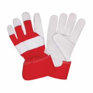 Gréeur canadien Gants de sécurité industrielle confortables en cuir de vachette à usage intensif Manchette caoutchoutée Main Bras Usage général - Product Image 1