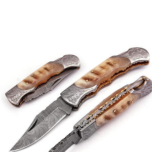 Couteau pliant professionnel en Damas, personnalisable OEM, qualité industrielle, couteau de poche multifonctionnel portable pour le camping en extérieur - Product Image 2