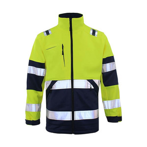 Veste réfléchissante de sécurité de construction haute visibilité à coque souple légère et imperméable hautement protectrice pour le travailleur de sécurité extérieur - Product Image 1