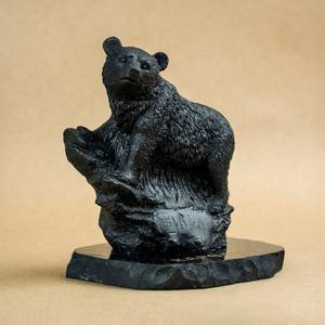 Figura de oso de shungita de Karelia - Product Image 2