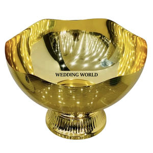 Cuenco de chocolate de metal de forma curva Cuenco dulce martillado con acabado dorado Cuenco de chocolate de metal de mesa de boda personalizado - Product Image 4