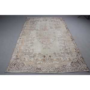 Tapis turc vintage, grand tapis de 5,4 x 8,9 pieds (165 x 270 cm), tapis en laine orientale gris - Product Image 1