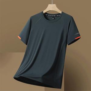 2024 été hommes décontracté coupe régulière à manches courtes séchage rapide T-Shirt 100% coton Logo personnalisé avant 7XL 8XL - Product Image 1