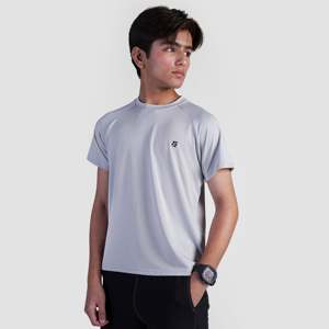 เสื้อยืดเจอร์ซีย์สีเทาอ่อน GA Essential Solid ผลิตจากโพลีเอสเตอร์ 100% น้ำหนัก 300 กรัม พิมพ์ลายด้วยเทคนิคซิลค์สกรีน - Product Image 1