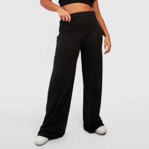 Pantalones Casuales Holgados de Pierna Ancha y Cintura Alta para Mujer, Estilo Urbano, de Poliéster/Algodón - Product Image 1