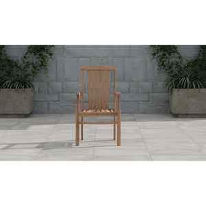 Chaises de jardin empilables en teck Fraser avec finition naturelle - Product Image 2