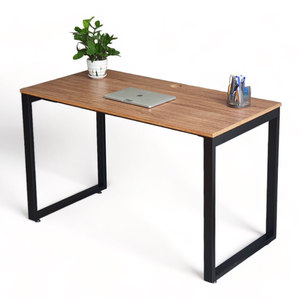 HBRT043 Bureau rectangulaire en contreplaqué 120x60cm, design minimaliste moderne, double moteur, assemblage requis, pour chambre ou bureau - Product Image 1