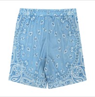 Shorts de course pour hommes grande taille, respirants en maille, imprimés, style urbain décontracté, avec cordon de serrage, taille mi-haute, motif bandana par sublimation