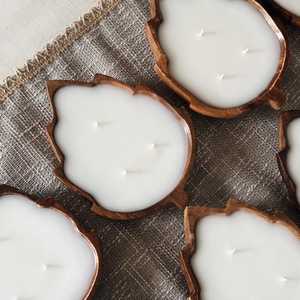 Portavelas de madera de Texas rústico personalizado hecho a mano con forma de hoja tallada estilo clásico para decoración del hogar Navidad Pascua - Product Image 2