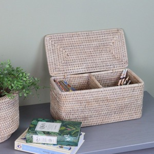 Panier de rangement en rotin naturel fait main, écologique, 2 compartiments, design moderne multifonctionnel, Artex Green Earth Made - Product Image 5
