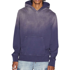 Sweat à capuche tendance pour homme, 100 % coton molletonné, délavé à l'acide, respirant, confortable, couleur unie, avec logo personnalisé, idéal pour l'automne - Product Image 4