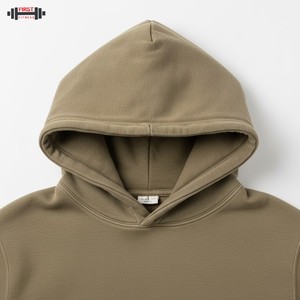 เสื้อมีฮู้ดแบบสวมศีรษะของผู้ชายผ้าฝ้าย300 GSM, เสื้อฟลีซเทอร์รี่เสื้อกันลมระบายอากาศได้ดีดีไซน์แบบปะติดสำหรับฤดูหนาว - Product Image 4