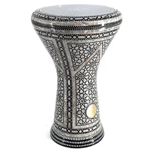 Gawharet El Fan 22cm Darbuka en mosaïque arabe perlée - Doumbek égyptien fait main - Product Image 1