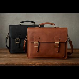 Handmade Genuine Leather Luxury Soft Laptop Messenger Bag 15.6 Inch Business <b>Briefcase</b> Satchel with Laser Engraving Unisex Gift - Product Image 4