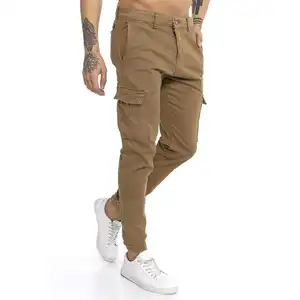 Nouvel arrivage de pantalons de survêtement vierges avec poches cargo coupe ajustée pantalons de survêtement personnalisés pantalons cargo de jogging pour hommes