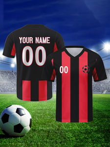 Custom <b>Red</b> Black Football Jersey <b>Women</b>/Men/Youth <b>Vest</b> with Personalized Printed Name and Number for Football Match Shirt - Product Image 6