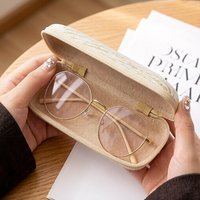 Étui à lunettes en tissu de haute qualité personnalisé Blue Feather pour les voyages, le bureau, l'école, boîte de rangement pour lunettes