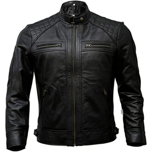 Chaqueta de cuero PU de alta calidad personalizada para hombre, chaqueta cortavientos de invierno con precio al por mayor - Product Image 5