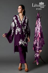 Traje Salwar de trabajo de secuencia de bordado de Georgette falso de último diseñador por Fab Zone - Product Image 5