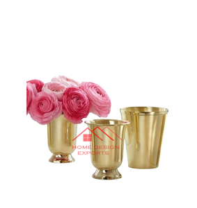 Maceta de metal de diseño curvo con acabado dorado de último diseño a precio mayorista, maceta para decoración interior y exterior de hotel en casa - Product Image 4