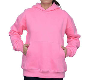 Sudadera con capucha de color rosa liso para mujer, jersey con capucha de gran tamaño personalizado OEM para ropa de invierno informal al por mayor - Product Image 1