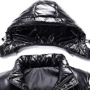 Chaqueta acolchada con revestimiento brillante con capucha invierno acolchado impermeable a prueba de viento transpirable aislado cálido logotipo personalizado Puff impresión - Product Image 6