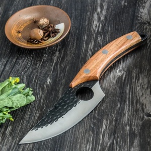 Couteau à désosser martelé magnifiquement conçu avec gaine en cuir Couperet de cuisine personnalisable pour une utilisation en extérieur Support OEM - Product Image 1