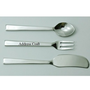 Juego de vajilla de tres piezas de acero inoxidable 410, cuchillo de Picnic, tenedor, cuchara, pulido de espejo, portátil, para acampar al aire libre, cuchillo creativo, tenedor - Product Image 1