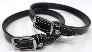 Correas de espuelas inglesas con hebillas de cristal de lujo hechas de cuero o patente del fabricante indio para productos de caballo - Product Image 2