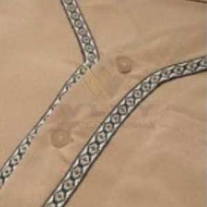 Color hombres musulmanes manga larga Thobe ropa islámica Arabia Saudita hombres Kaftan Thobe venta en línea - Product Image 3