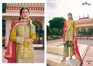 ผ้าจอร์กาตต์หนาเผ้าชินน่อน KURTI-PLAZZO แฟนซีดีไซน์ล่าสุด - Product Image 3