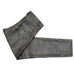 2024 hommes tendance mode jambe large pantalon en cuir couleur unie personnalisable haute toile haut fabricant élégant nouveau - Product Image 3